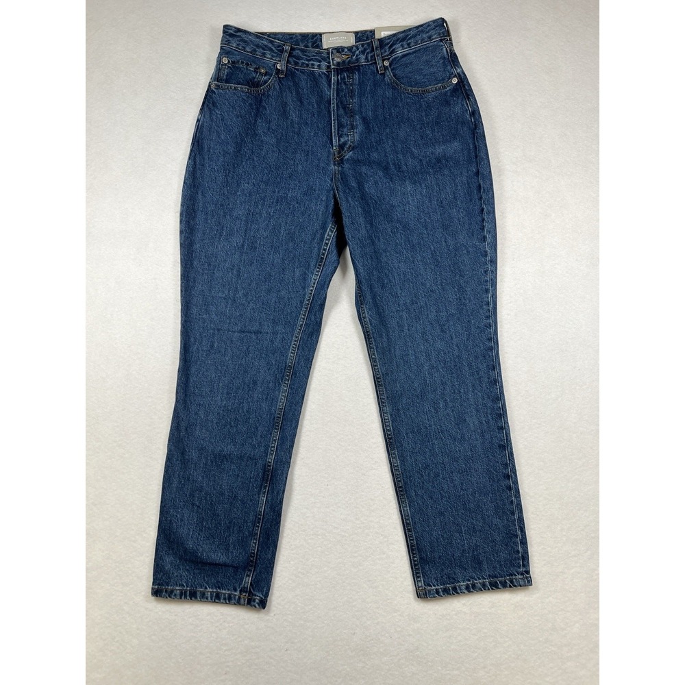 NWT Everlane The Curvy 90's Cheeky Straight Jeans Women Size 32 Blue Button Fly‎